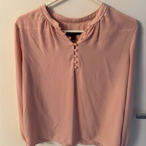 Banana Republic Blush Pink Button-Front Long Sleeve Blouse